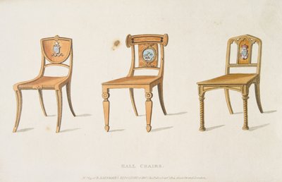 Hall Chairs, Plate 67 from Ackermann